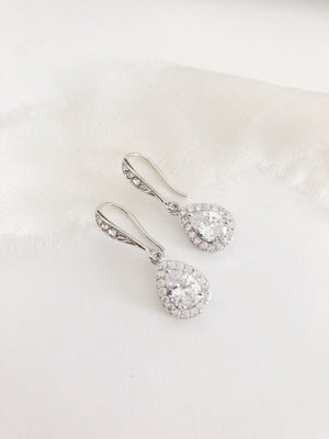 Lindi Diamond Teardrop Wedding Earrings