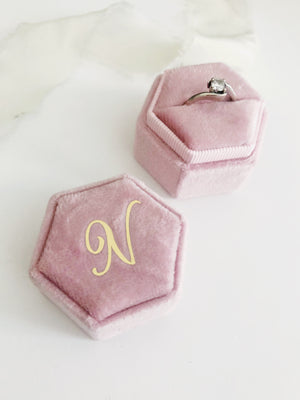 N Blush Pink Hexagon Ring Box One-Off