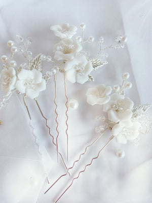 Rayne Ceramic Freshwater Pearl Hair Pins